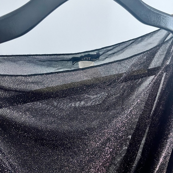 UP UNIT U.S.A. Black Dolman Shimmer Top - Picture 3 of 9